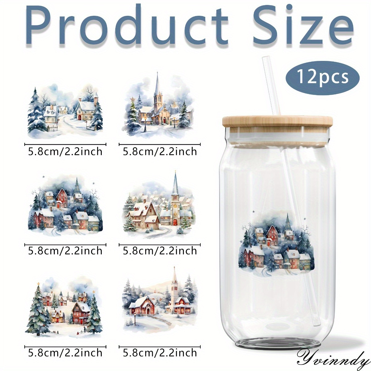 12Pcs/Set Christmas Snow Scene - Rdta Tank Glass recension och pris
