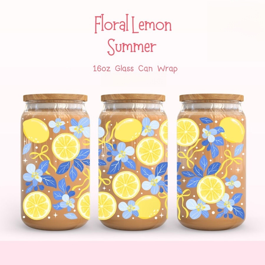 Lemon Floral UV DTF Transfer S - Rdta Tank Glass recension och pris