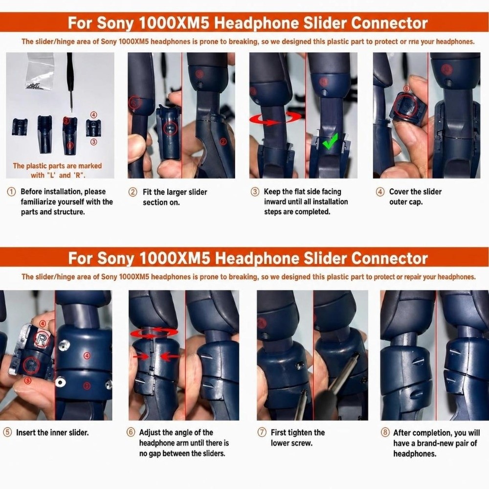 Plastic Headphone Hinge Repair - Sony Headphone Wh-1000Xm5 recension och pris