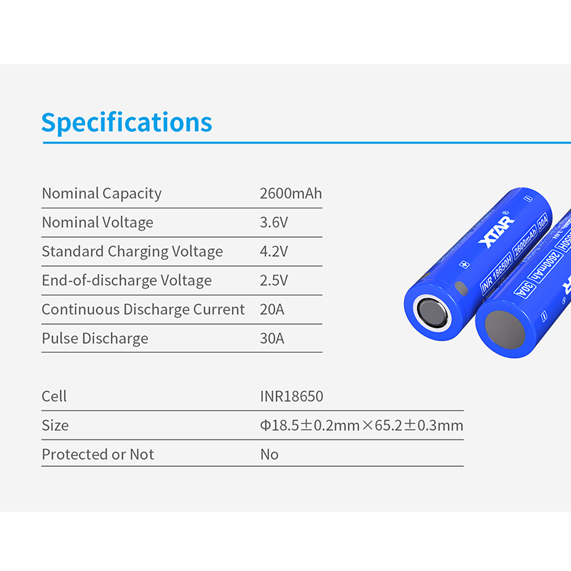 Original XTAR 18650 2600mah Ba - Vape Battery 18650 recension och pris